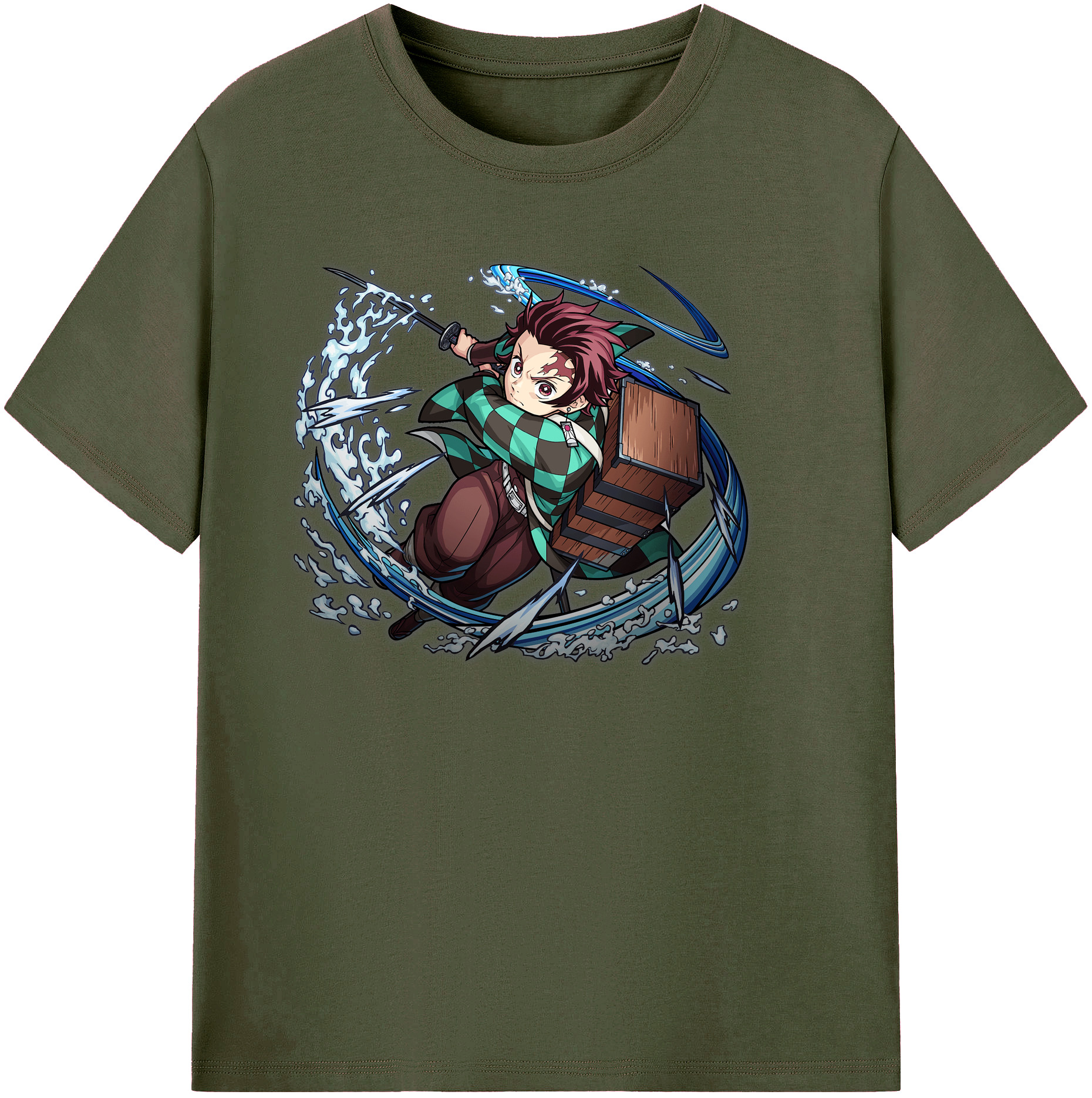 （画像用） 鬼滅の刃 竈門 炭治郎／かまど たんじろう Kamado Tanjirou 綿100％ メンズ半袖Tシャツ｜肌触りやわらか＆通気性